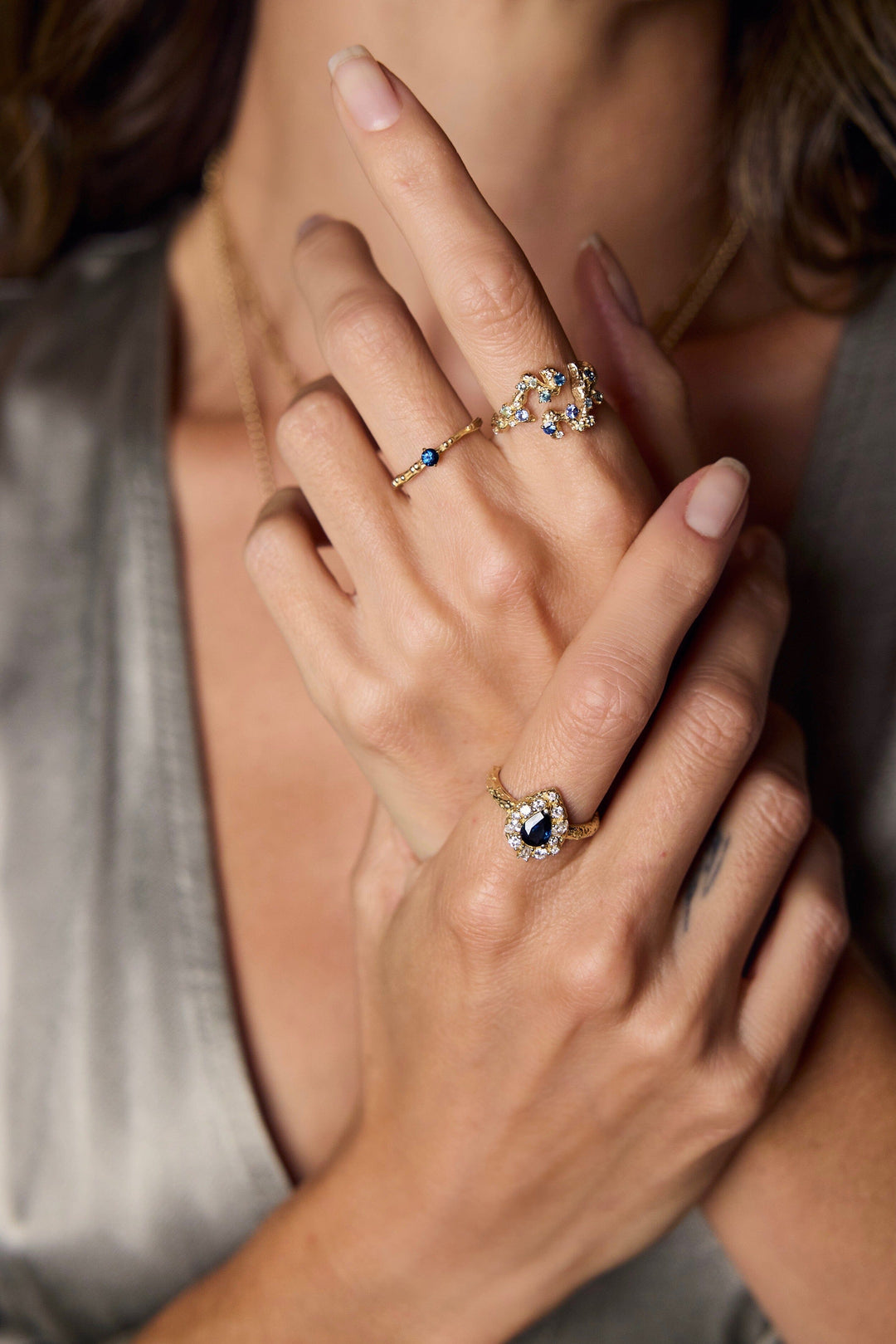 Open Moonscape Sapphire Ring