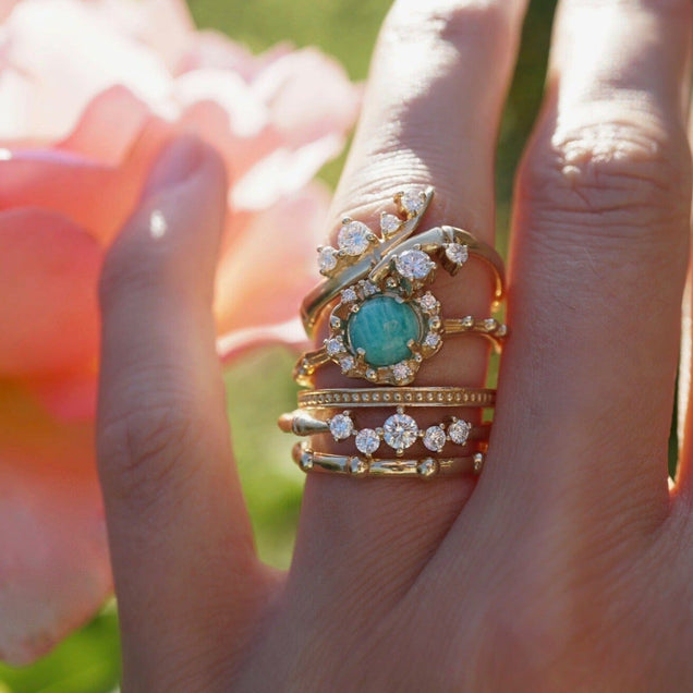 Mini Diamond Moon Ring Jewelry Bayou with Love 