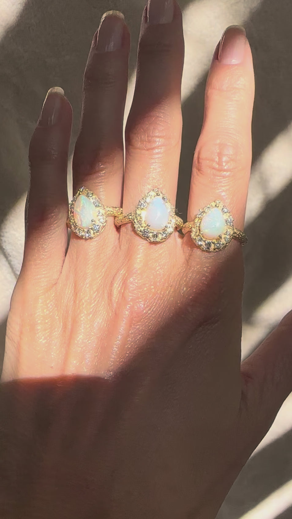 Opal + Diamond Raindrop Ring