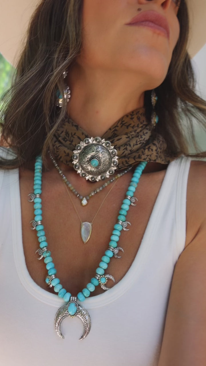 Briolette Moonstone  + Diamond Necklace