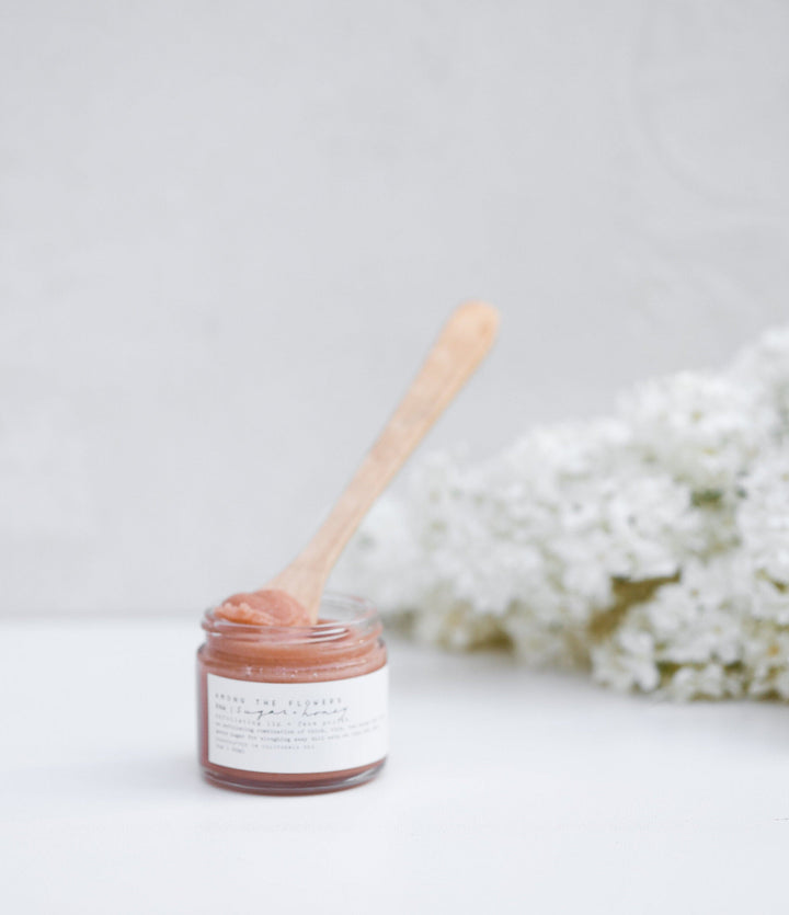 Raw Honey + Sugar Exfoliating Lip Face Polish Beauty Among the Flowers 