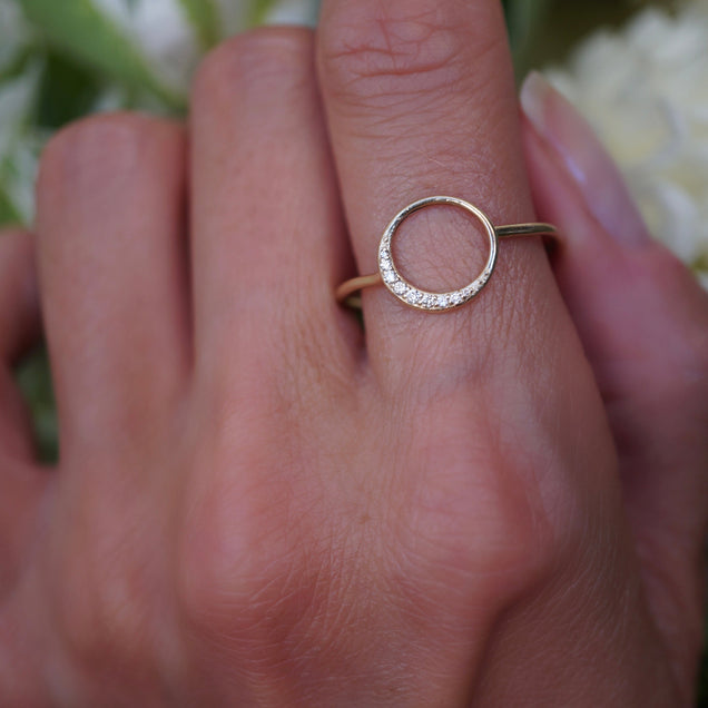 Diamond Crescent Moon Ring Jewelry Bayou with Love 