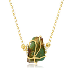 NEW Single Rock Diamond Turquoise Necklace Jewelry Bayou with Love 