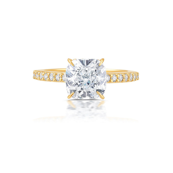 Cushion Hidden Halo Ring Jewelry Bayou with Love 