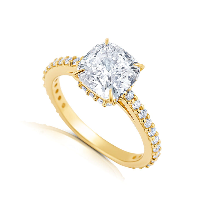 Cushion Hidden Halo Ring Jewelry Bayou with Love 