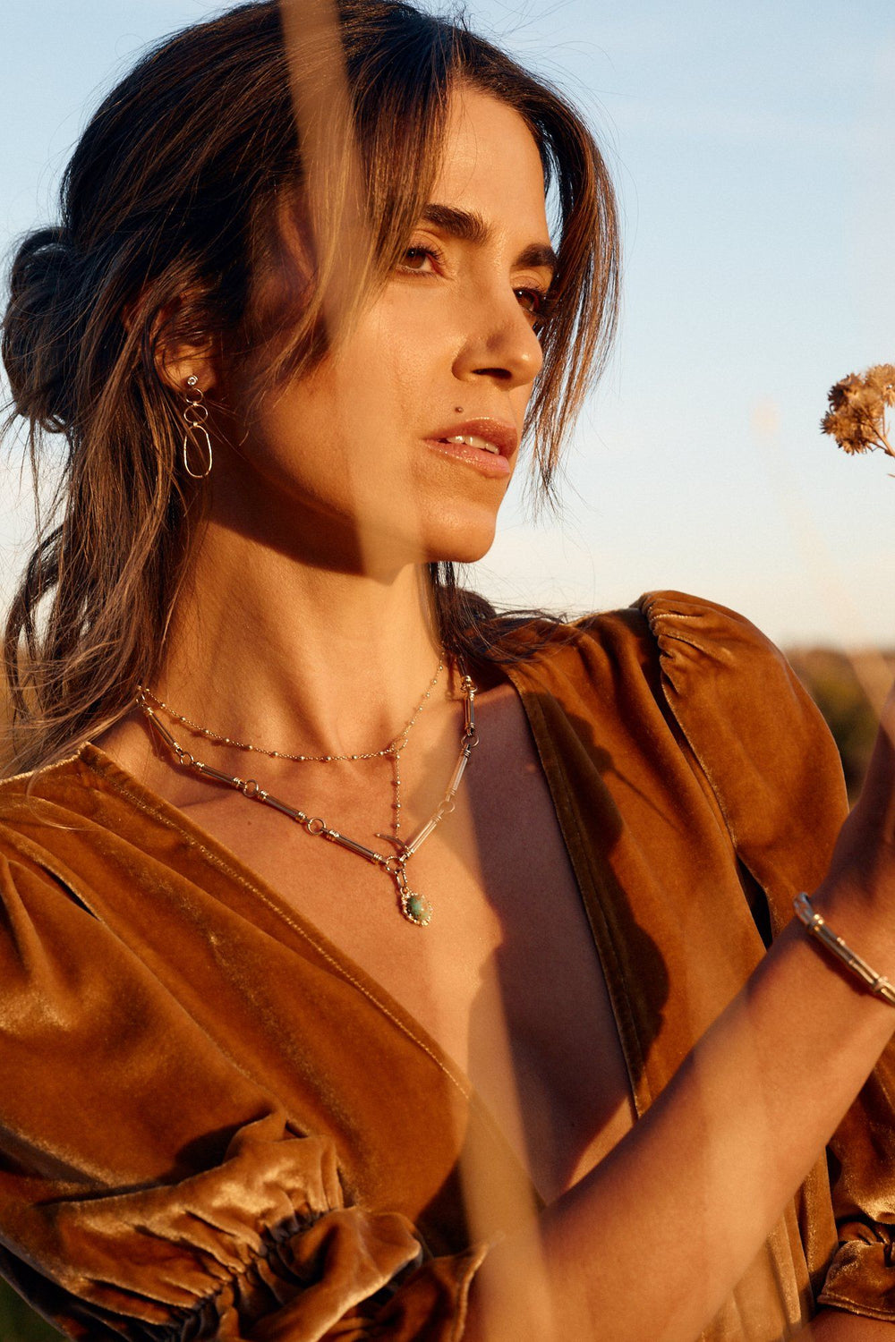 The Beaded Solar Charm Necklace Jewelry Bayou with Love 