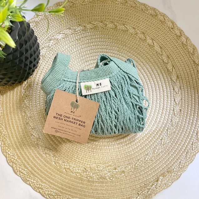 The "One Tripper" HUGE Mesh Market Bag | Zero Waste | Sage Green Beauty Me Mother Earth 