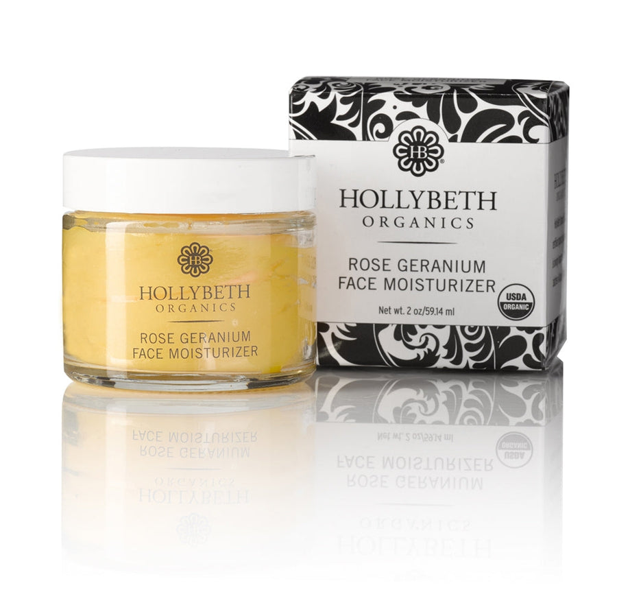 Rose Geranium Face Moisturizer Beauty HollyBeth Organics 