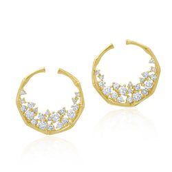 NEW Round Rattan Diamond Earrings Jewelry Bayou with Love 