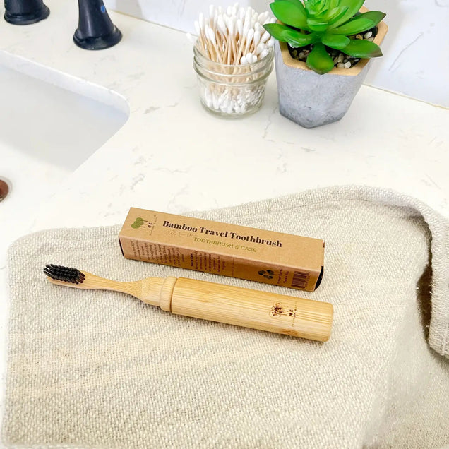 All-in-One Bamboo Travel Toothbrush with Replaceable Head Beauty Me Mother Earth 