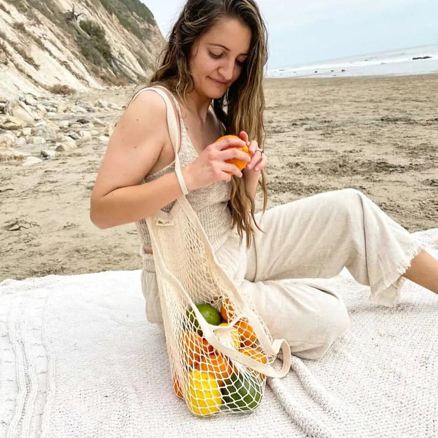The "One Tripper" HUGE Mesh Market Bag | Zero Waste | Sage Green Beauty Me Mother Earth 