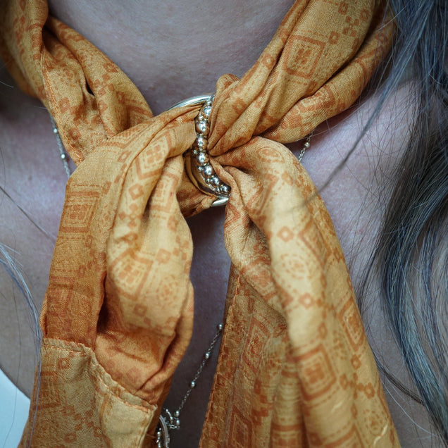 NEW Beaded Brass Scarf Ring Accessories Bayou with Love 