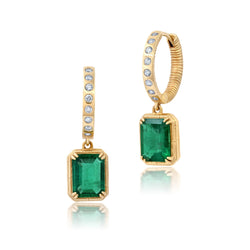 Rattan Emerald + Diamond Huggies Jewelry Bayou with Love 