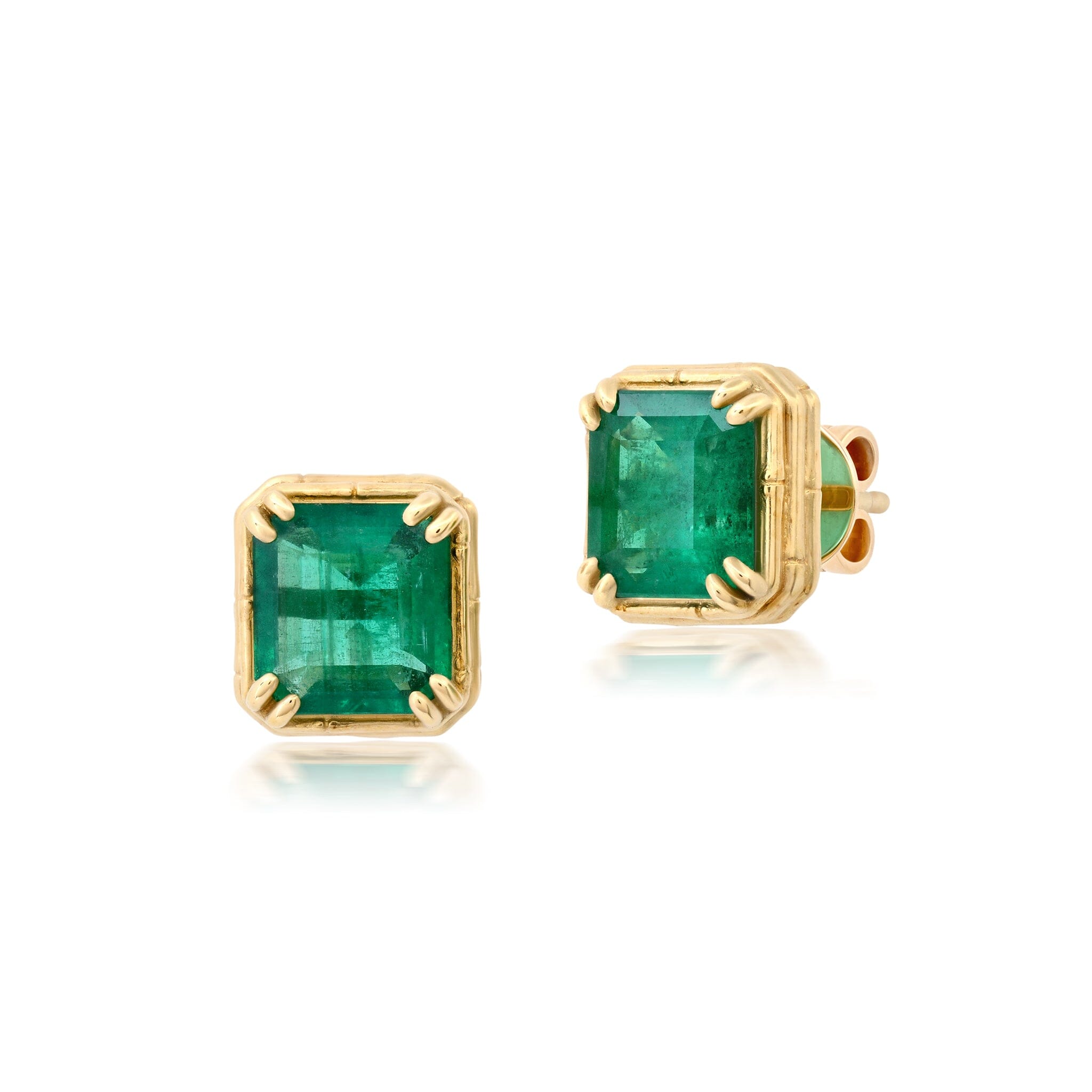 New Large Rattan Emerald Studs Jewelry Bayou with Love 