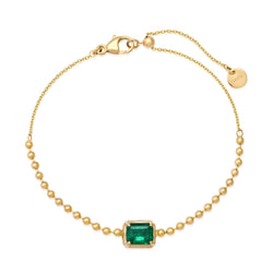 NEW Gold Beaded Emerald Bracelet Jewelry Bayou with Love 