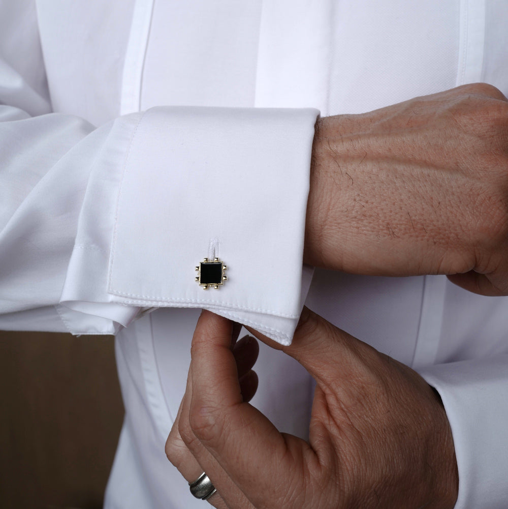 GOLD & ENAMEL CUFFLINKS // BAYOU WITH LOVE X DELL Jewelry Bayou with Love 10k Yellow Gold 