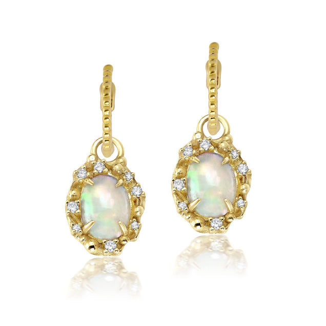 Diamond Opal Earrings Jewelry Bayou with Love 