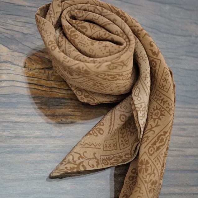 NEW Upcycled Crepe Silk Neckerchief Accessories Bayou with Love Boho 20x20 