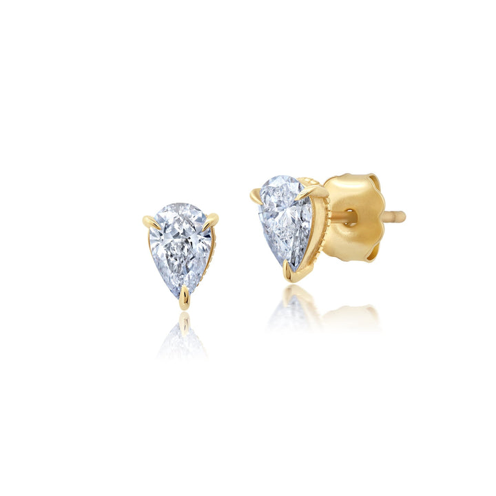 Mini Pear Cut Diamond Studs Bayou with Love 