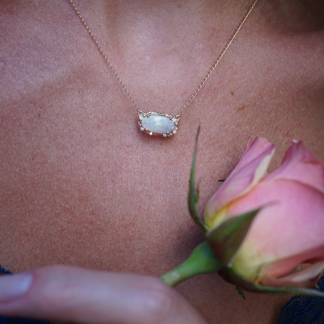 Opal Diamond River Necklace Jewelry Bayou with Love 