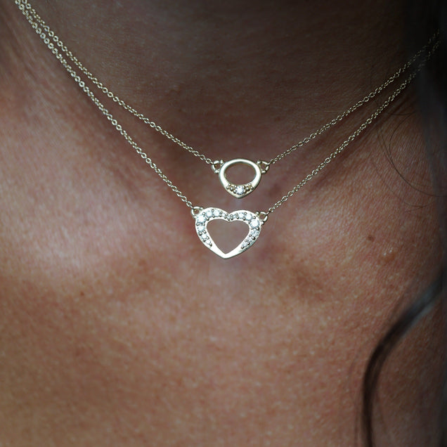 NEW Diamond Heart Necklace Bayou with Love 