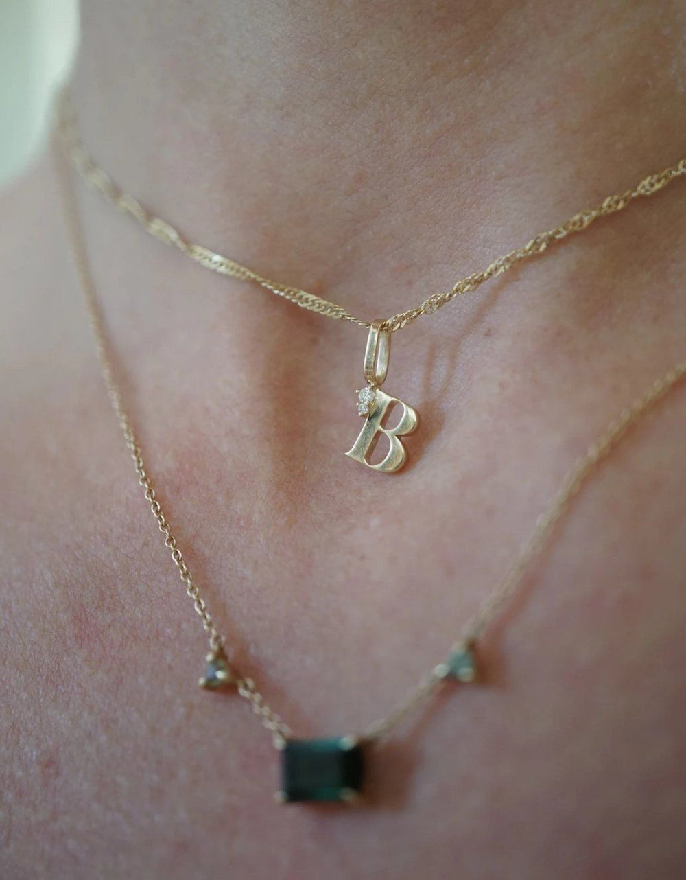 Gold and Diamond Initial Charms Jewelry Bayou with Love 