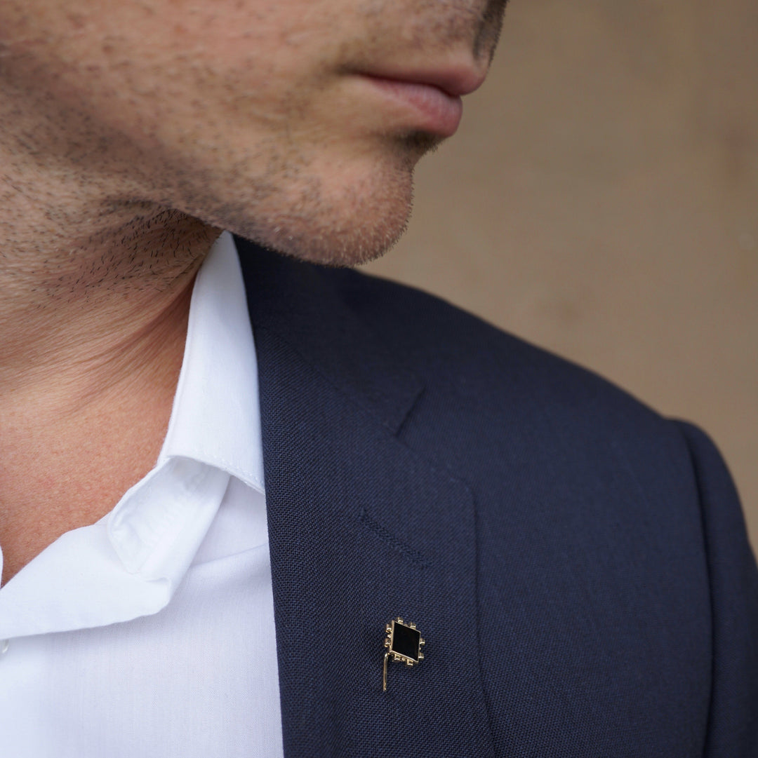 GOLD & ENAMEL LAPEL PIN // BAYOU WITH LOVE X DELL Jewelry Bayou with Love 10k Yellow Gold 