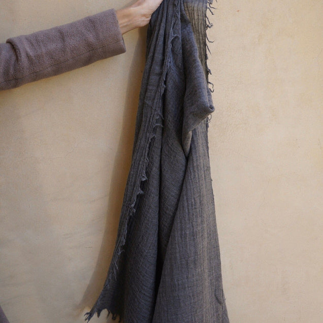 NEW Loom Woven Fine Wool Scarf | Charcoal scarves Bayou with Love 