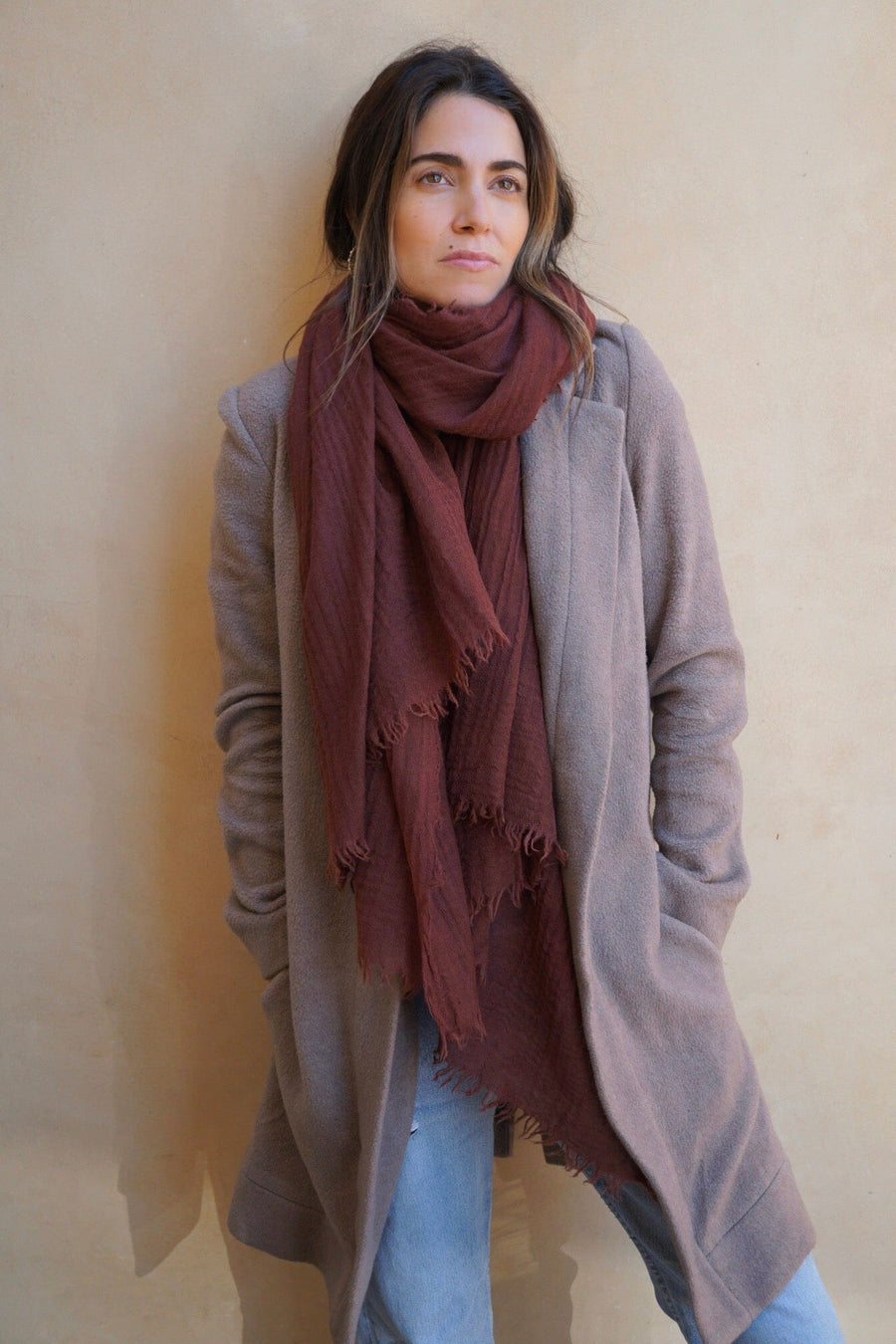 NEW Loom Woven Fine Wool Scarf | Plum scarves Bayou with Love 