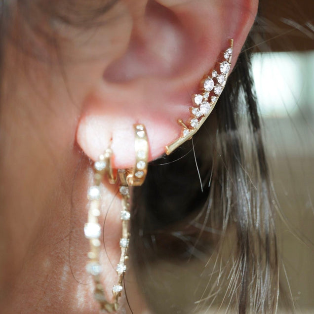 Diamond Moon Ear Climbers Jewelry Bayou with Love 