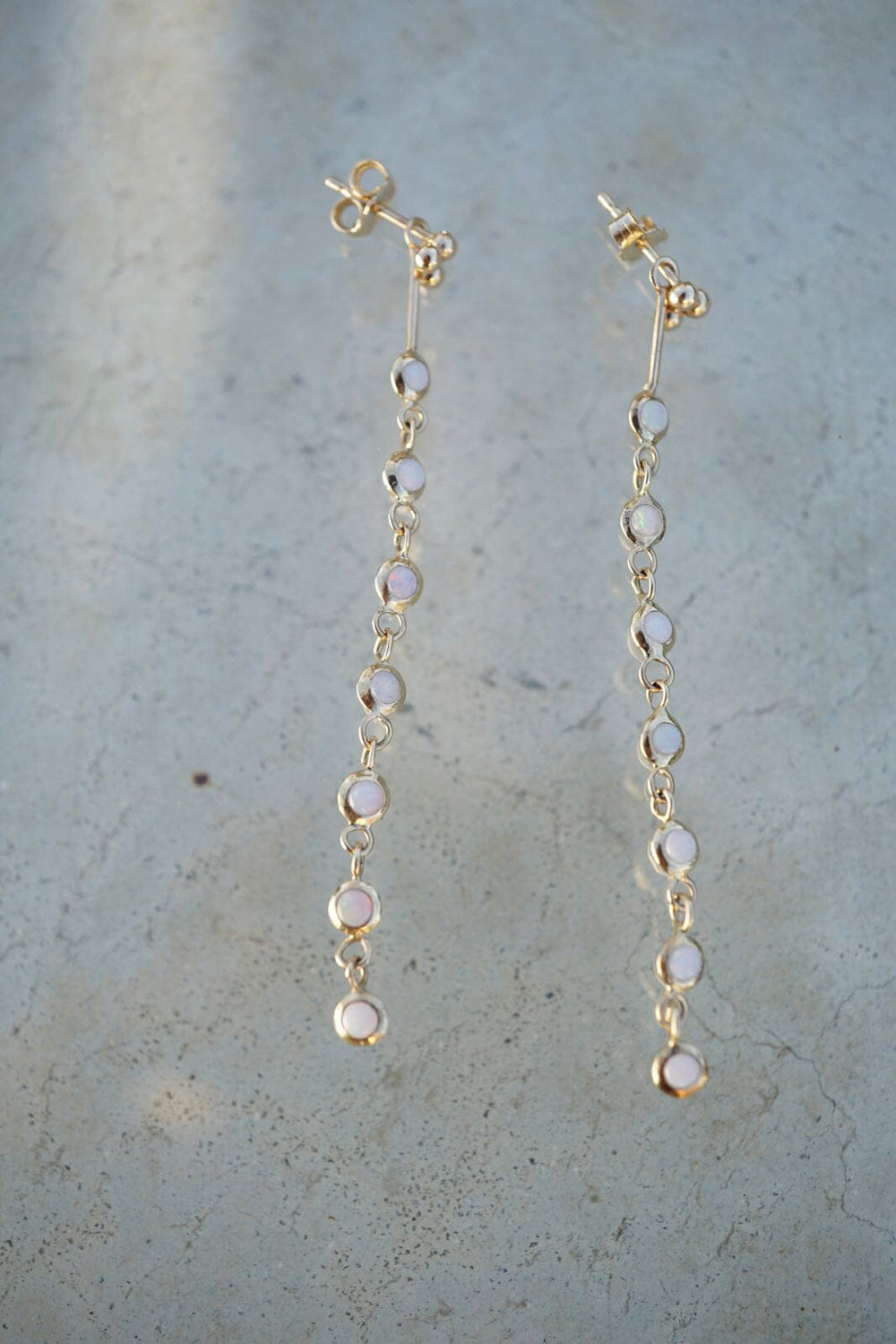 Three Gold Ball + Opal Earrings Bayou with Love 