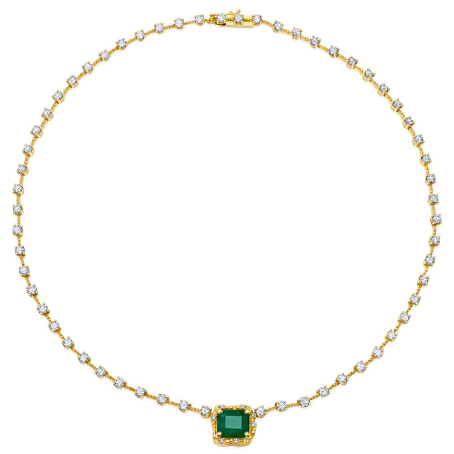 Large Emerald + Diamond Water Choker Jewelry Bayou with Love 