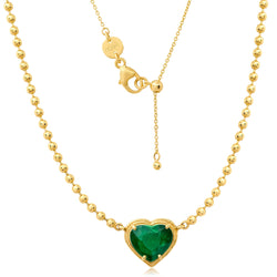 Emerald Heart Beaded Necklace Jewelry Bayou with Love 