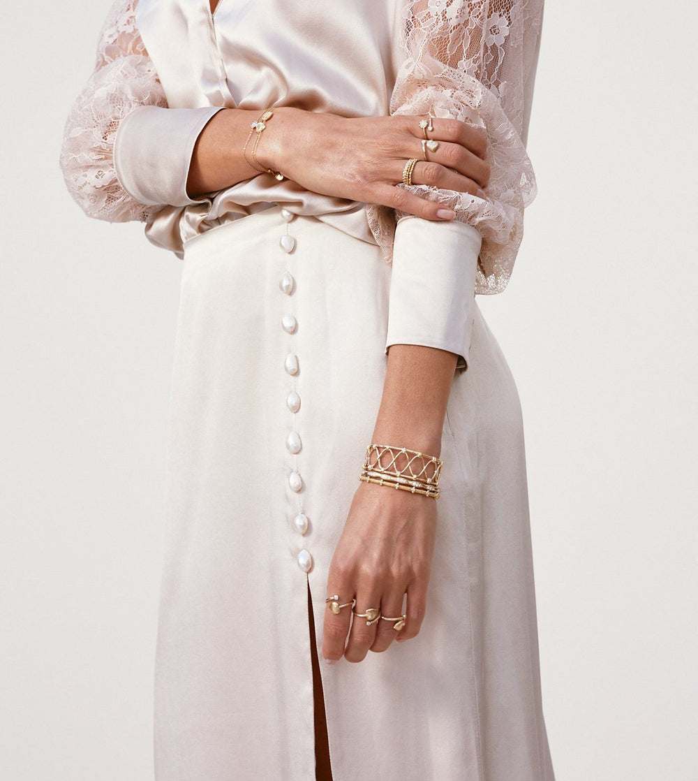 Three Diamond Gold Bracelet Jewelry Bayou with Love 