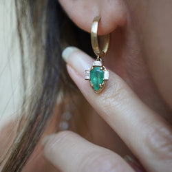 New Diamond Baguette Emerald Huggies Jewelry Bayou with Love 