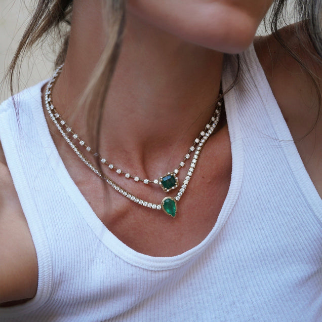 Large Rattan Diamond Emerald Huggies Jewelry Bayou with Love 