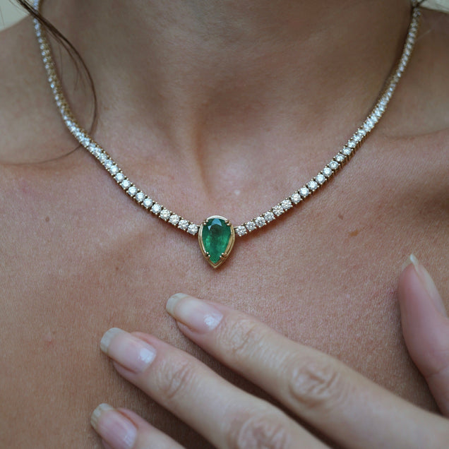 Emerald & Diamond Pendant | Wixon Jewelers