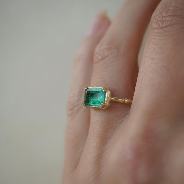 The Mini Emerald Rattan Ring Jewelry Bayou with Love 