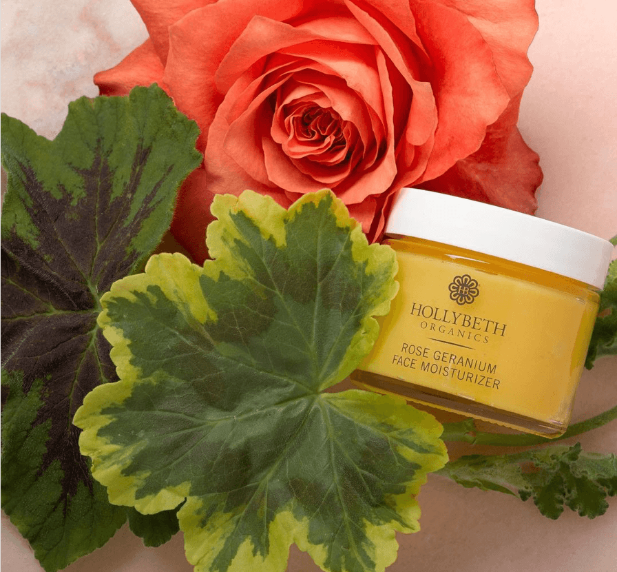 Rose Geranium Face Moisturizer Beauty HollyBeth Organics 