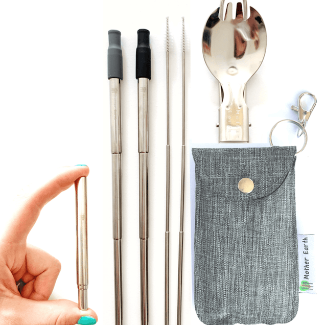 Me Mother Earth Collapsible Straw and Spork Kit Home Me Mother Earth 