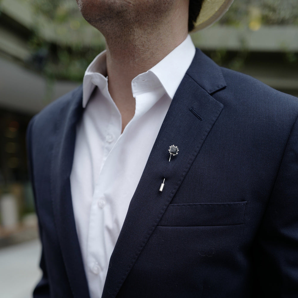 GOLD & ENAMEL LAPEL PIN // BAYOU WITH LOVE X DELL Jewelry Bayou with Love 10k White Gold 