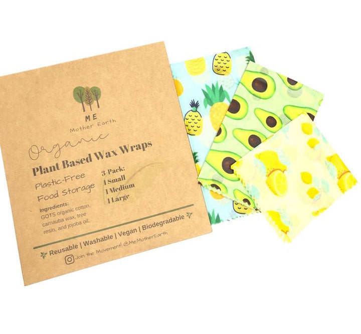 Plant Based Wax Food Wraps 3-pack Home Me Mother Earth 