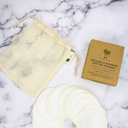 Bamboo cotton rounds 10 Pack with Mesh Cotton Laundry Bag Beauty Me Mother Earth 