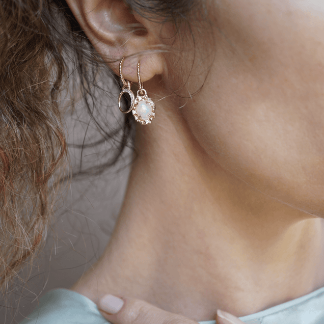Diamond Crescent Moon Earrings Jewelry Bayou with Love 