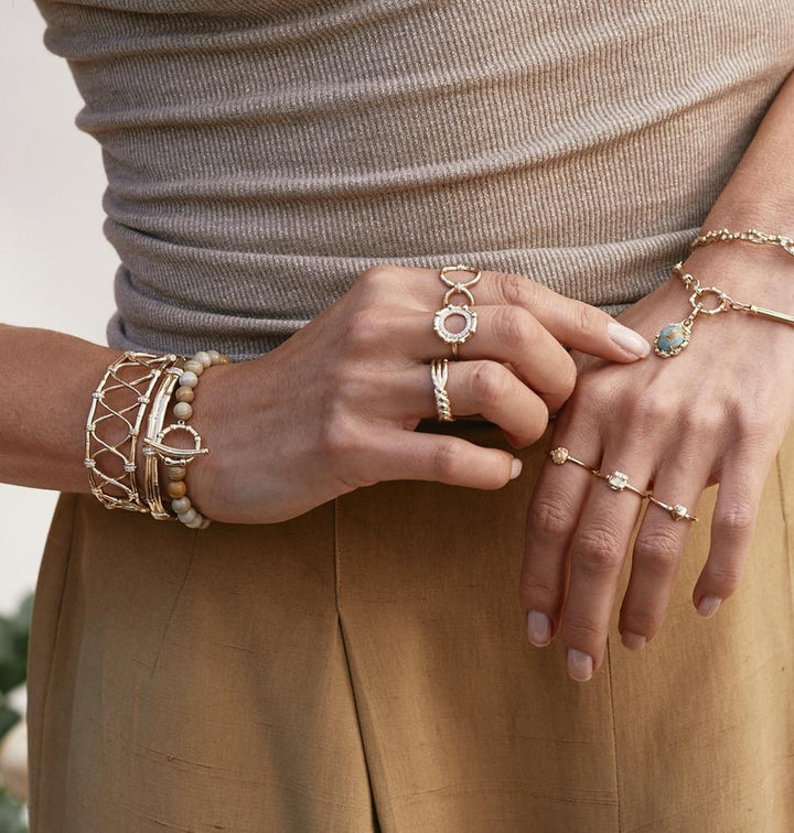Woven Diamond Rattan Cuff Jewelry Bayou with Love 