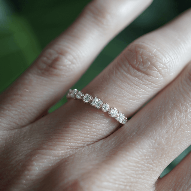 ROUND PRINCESS DIAMOND BAND Bridal Jewelry Bayou with Love 