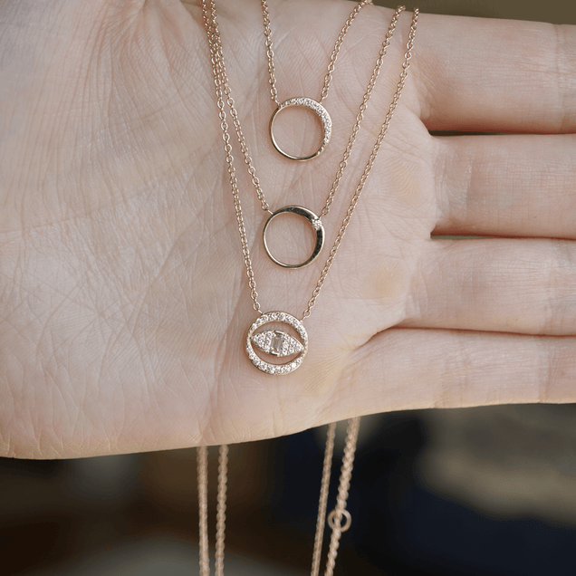 Diamond Moon Necklace with Diamond Charms – Meira T Boutique