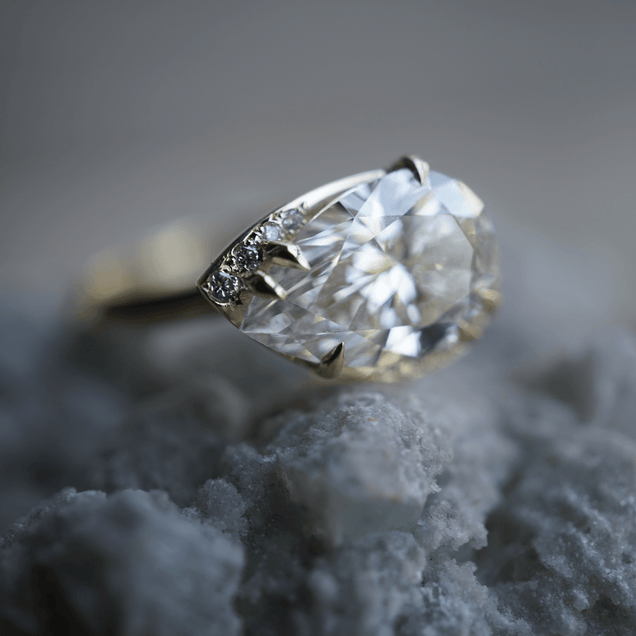 Lunar Pear Engagement Ring Bayou with Love 