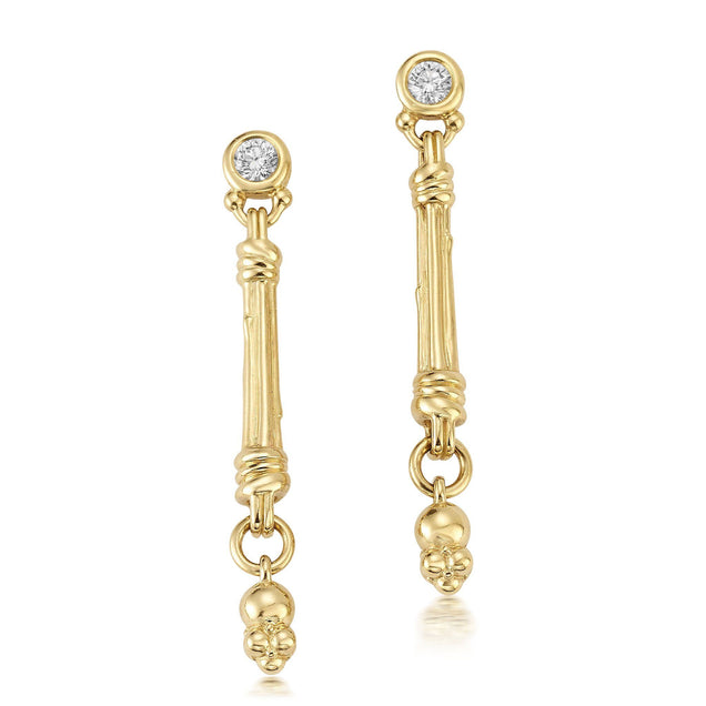 Diamond Rattan Pillar Earrings Jewelry Bayou with Love 