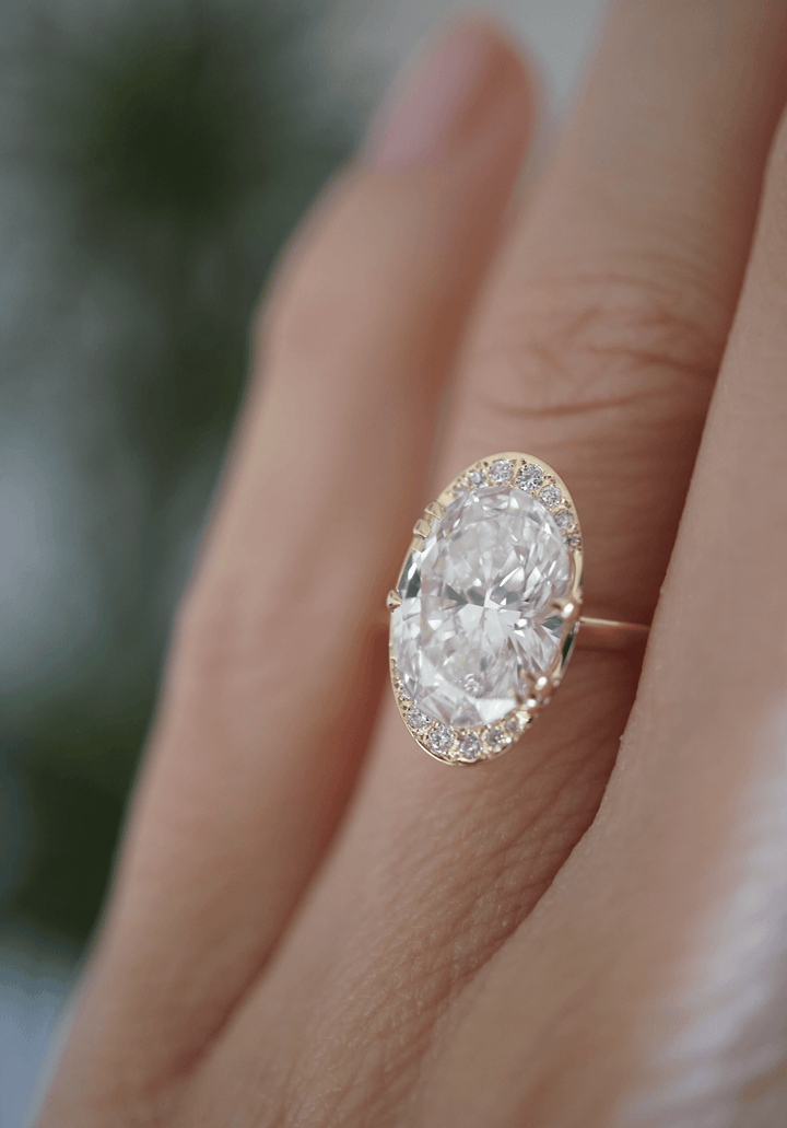 Diamond Oval Lunar Engagement Ring Bridal Jewelry Bayou with Love 